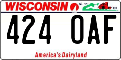 WI license plate 424OAF