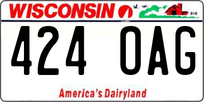 WI license plate 424OAG