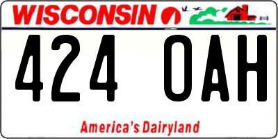 WI license plate 424OAH