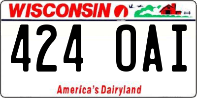 WI license plate 424OAI