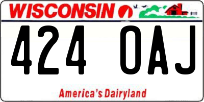 WI license plate 424OAJ