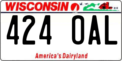 WI license plate 424OAL