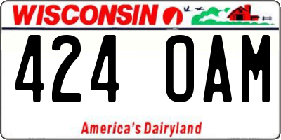 WI license plate 424OAM