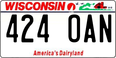 WI license plate 424OAN