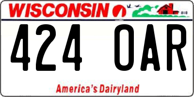 WI license plate 424OAR