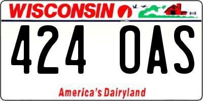WI license plate 424OAS