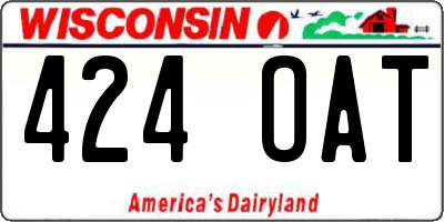 WI license plate 424OAT