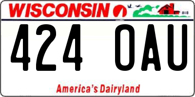 WI license plate 424OAU