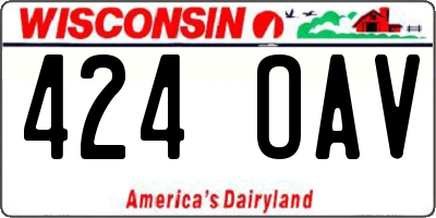 WI license plate 424OAV