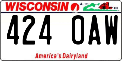 WI license plate 424OAW