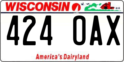 WI license plate 424OAX