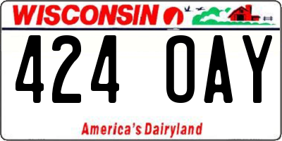 WI license plate 424OAY