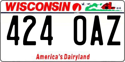WI license plate 424OAZ