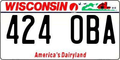 WI license plate 424OBA