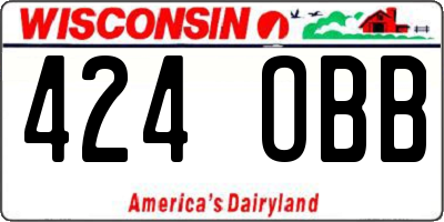 WI license plate 424OBB