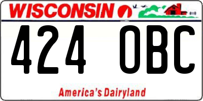 WI license plate 424OBC