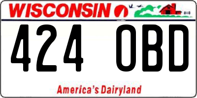 WI license plate 424OBD
