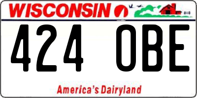 WI license plate 424OBE