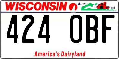 WI license plate 424OBF