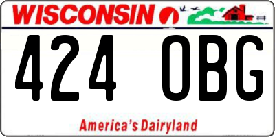 WI license plate 424OBG
