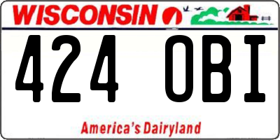 WI license plate 424OBI
