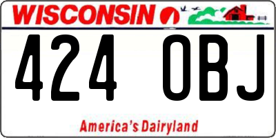 WI license plate 424OBJ