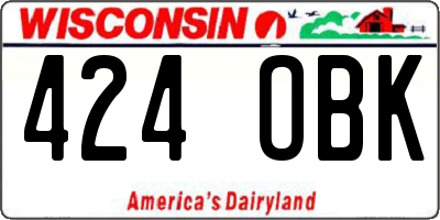 WI license plate 424OBK