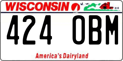 WI license plate 424OBM