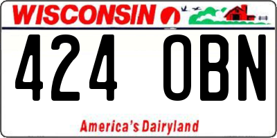 WI license plate 424OBN