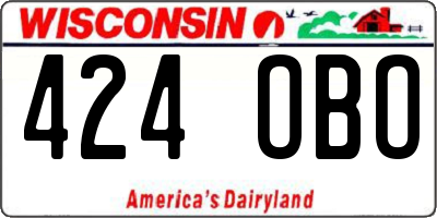 WI license plate 424OBO