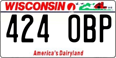 WI license plate 424OBP