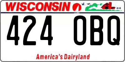 WI license plate 424OBQ