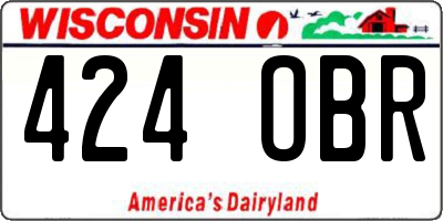 WI license plate 424OBR