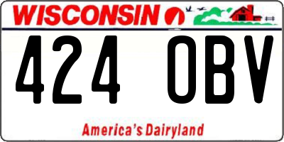 WI license plate 424OBV