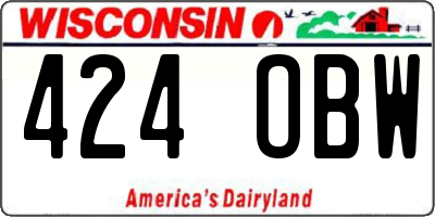 WI license plate 424OBW