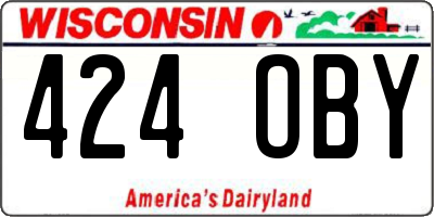 WI license plate 424OBY