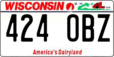 WI license plate 424OBZ