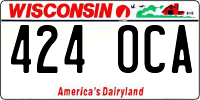WI license plate 424OCA