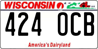 WI license plate 424OCB