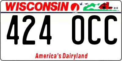 WI license plate 424OCC