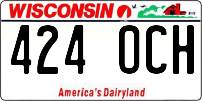 WI license plate 424OCH