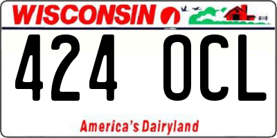 WI license plate 424OCL
