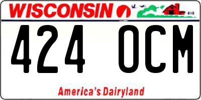 WI license plate 424OCM