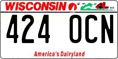 WI license plate 424OCN
