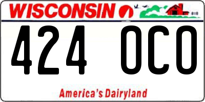 WI license plate 424OCO