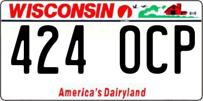 WI license plate 424OCP