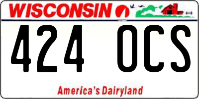 WI license plate 424OCS