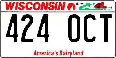 WI license plate 424OCT