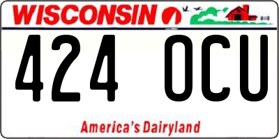 WI license plate 424OCU