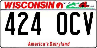 WI license plate 424OCV